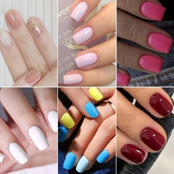 576pcs Pure Color Press-On Nails Set - Mixed Color System Short Square - Picture 8 of 9